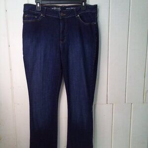 Lee Jeans Women 18 Long Curvy Fit Boot Cut Dark Wash Blue